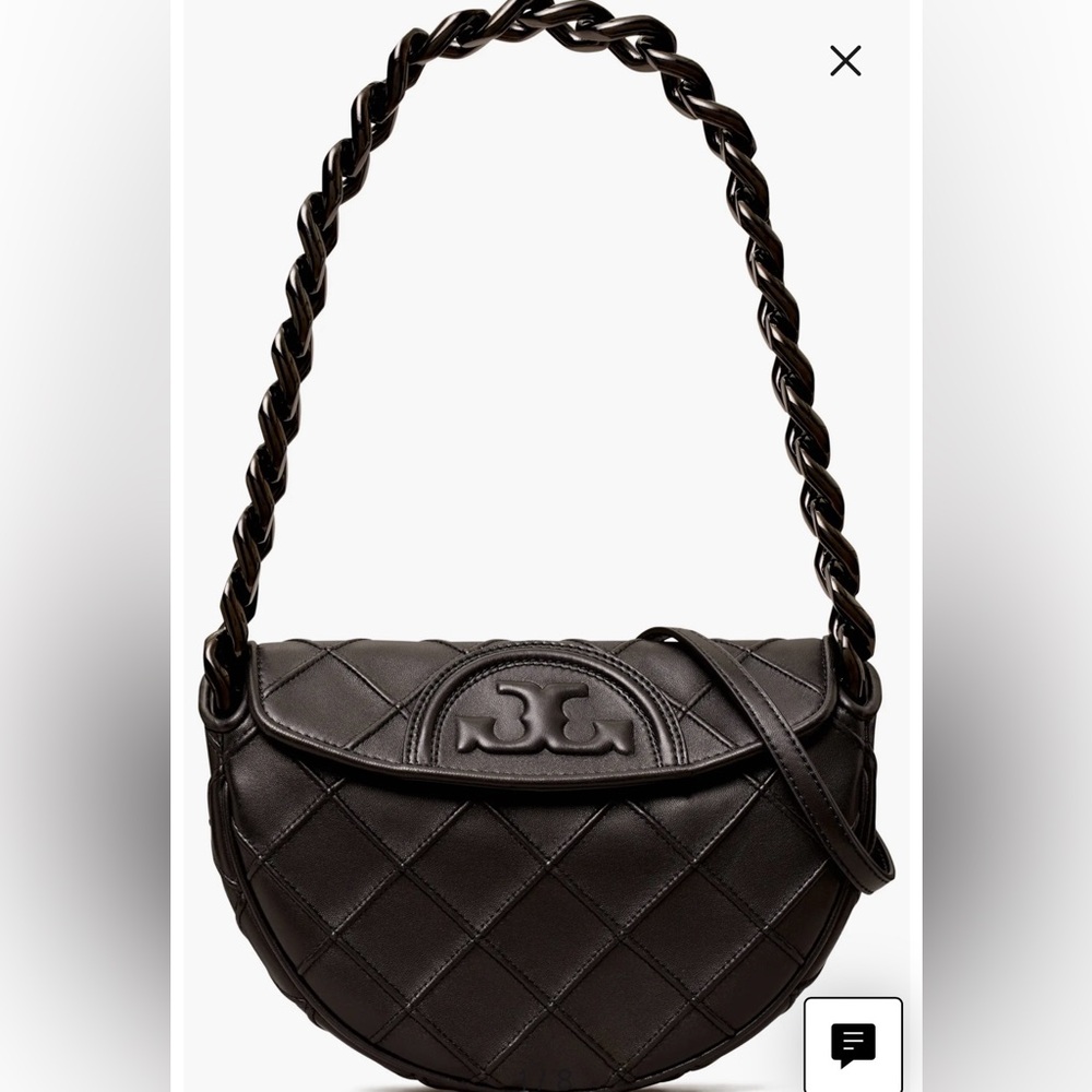 Mini Fleming Soft Crescent Shoulder Bag in Black